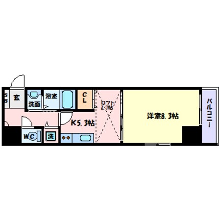 グラビスコート紙屋町の物件間取画像